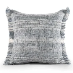 Kirklands Home Outdoor Cushions & Pillows|Denim Contemporary Stripe Outdoor Throw Pillow