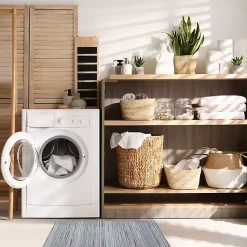 Kirklands Home Outdoor Rugs|Denim Woven Lines Indoor/Outdoor Accent Rug, 2x3 Blue