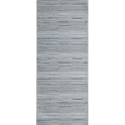 Kirklands Home Outdoor Rugs|Denim Woven Lines Indoor/Outdoor Runner, 1x4 Blue