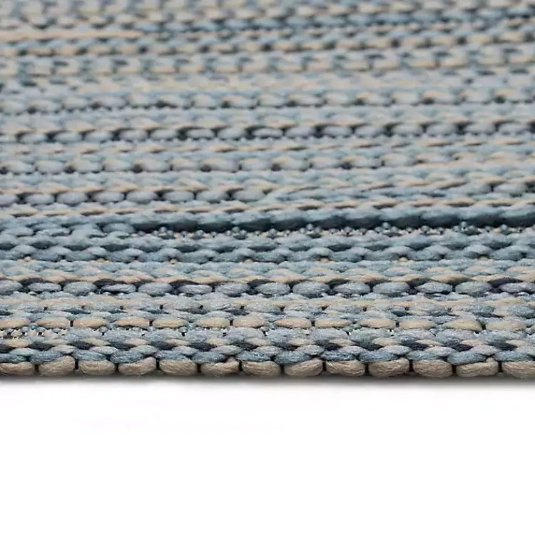 Kirklands Home Outdoor Rugs|Denim Woven Lines Indoor/Outdoor Runner, 1x4 Blue