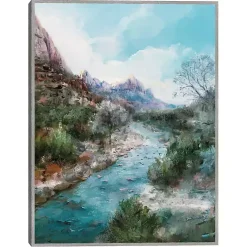 Kirklands Home Canvas Art|Desert Blues Framed Canvas Art Print