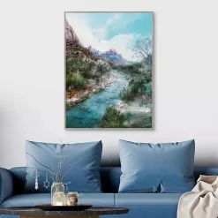 Kirklands Home Canvas Art|Desert Blues Framed Canvas Art Print