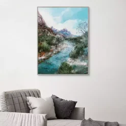 Kirklands Home Canvas Art|Desert Blues Framed Canvas Art Print