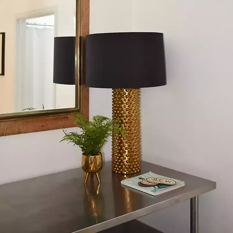 New Desktop Palm Plant in Gold Planter Arrangements & Greenery