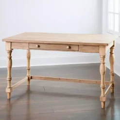 Kirklands Home Office Furniture|Diane Spindle Leg Blond Wood Desk