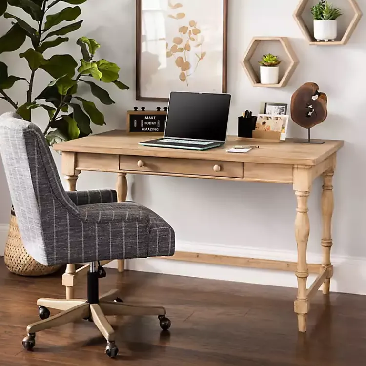 Kirklands Home Office Furniture|Diane Spindle Leg Blond Wood Desk