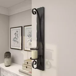 Hot Distressed Black Scrolled Metal Sconce Sconces