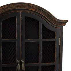 Kirklands Home Wall Storage|Distressed Black Wood Wall Cabinet