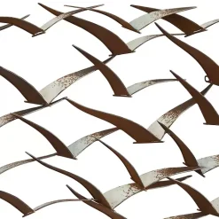Kirklands Home Wall Plaques|Distressed Metal Flock of Birds Wall Plaque Brown