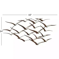 Kirklands Home Wall Plaques|Distressed Metal Flock of Birds Wall Plaque Brown