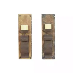 Sale Distressed Brown Wood Wall Sconces, Set of 2 Sconces