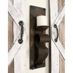 Sale Distressed Brown Wood Wall Sconces, Set of 2 Sconces