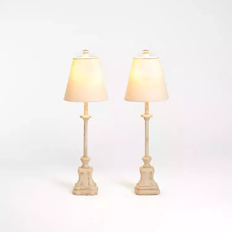Kirklands Home Buffet Lamps|Distressed Cream Buffet Lamps, Set of 2 Tan