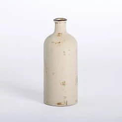 Outlet Distressed Cream Ceramic Table Vase Vases
