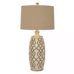 Kirklands Home Table Lamps|Distressed Cream Lilly Table Lamp Tan