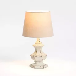 Kirklands Home Table Lamps|Distressed Cream Sculpted Urn Table Lamp Tan