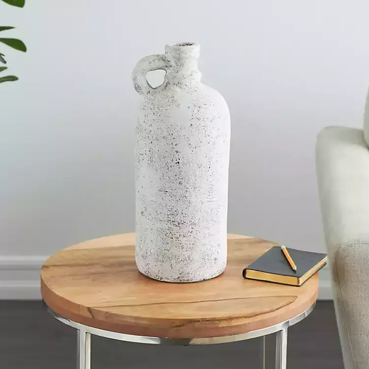 Hot Distressed Cream Terracotta Jug Vase Vases
