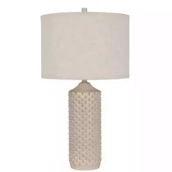 Kirklands Home Table Lamps|Distressed Cream Textured Table Lamps, Set of 2 Tan