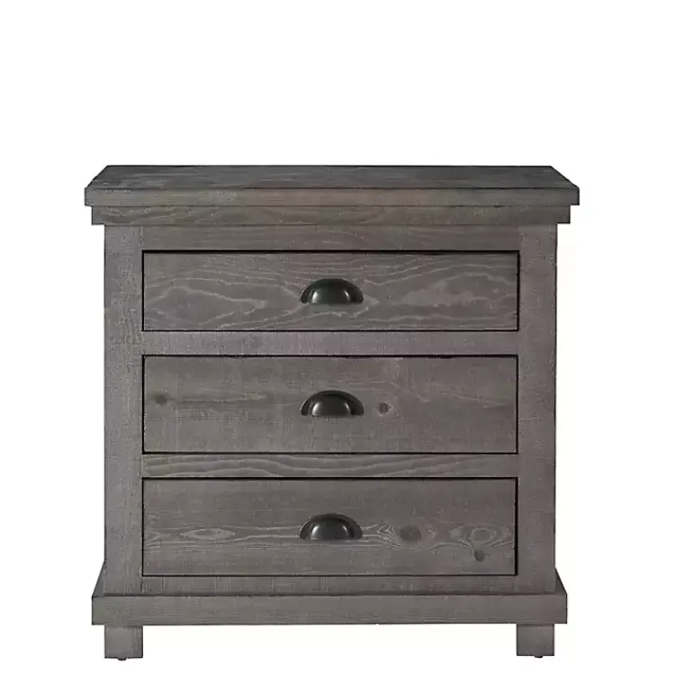 Kirklands Home Nightstands|Distressed Dark Wooden Willow Nightstand Gray