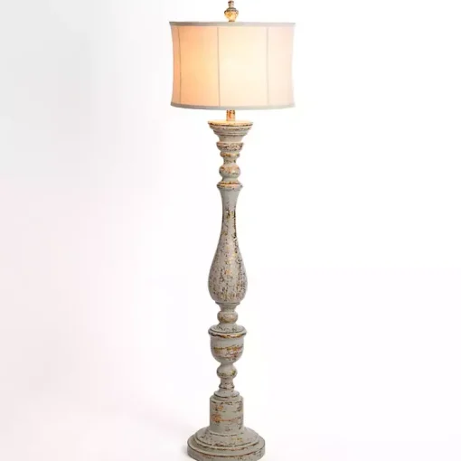 Kirklands Home Floor Lamps|Distressed Eloise Floor Lamp Ivory