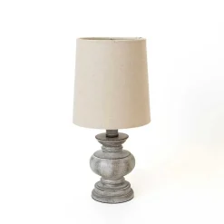 Kirklands Home Table Lamps|Distressed Gray Baluster Mini Table Lamp Tan
