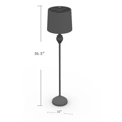 Kirklands Home Floor Lamps|Distressed Gray Hadlee Floor Lamp Tan