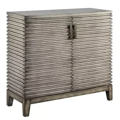 Kirklands Home Cabinets & Sideboards|Distressed Linear 2-Door Wooden Chest Gray