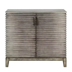 Kirklands Home Cabinets & Sideboards|Distressed Linear 2-Door Wooden Chest Gray