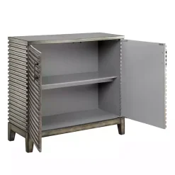Kirklands Home Cabinets & Sideboards|Distressed Linear 2-Door Wooden Chest Gray