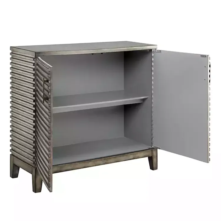 Kirklands Home Cabinets & Sideboards|Distressed Linear 2-Door Wooden Chest Gray