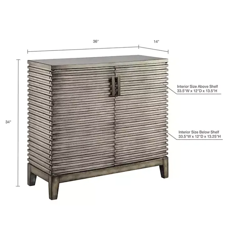 Kirklands Home Cabinets & Sideboards|Distressed Linear 2-Door Wooden Chest Gray
