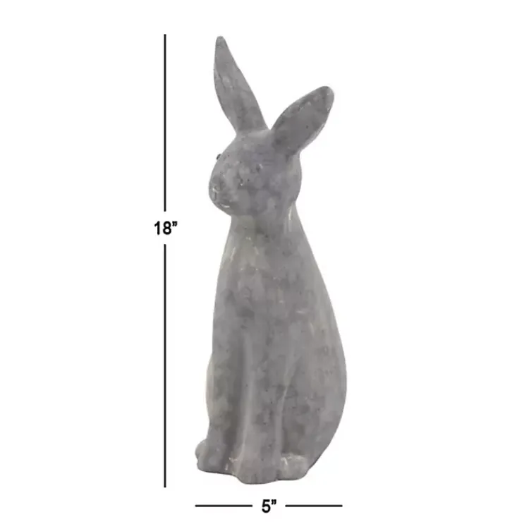 Kirklands Home Garden Statues|Distressed Rabbit Outdoor Statue Gray