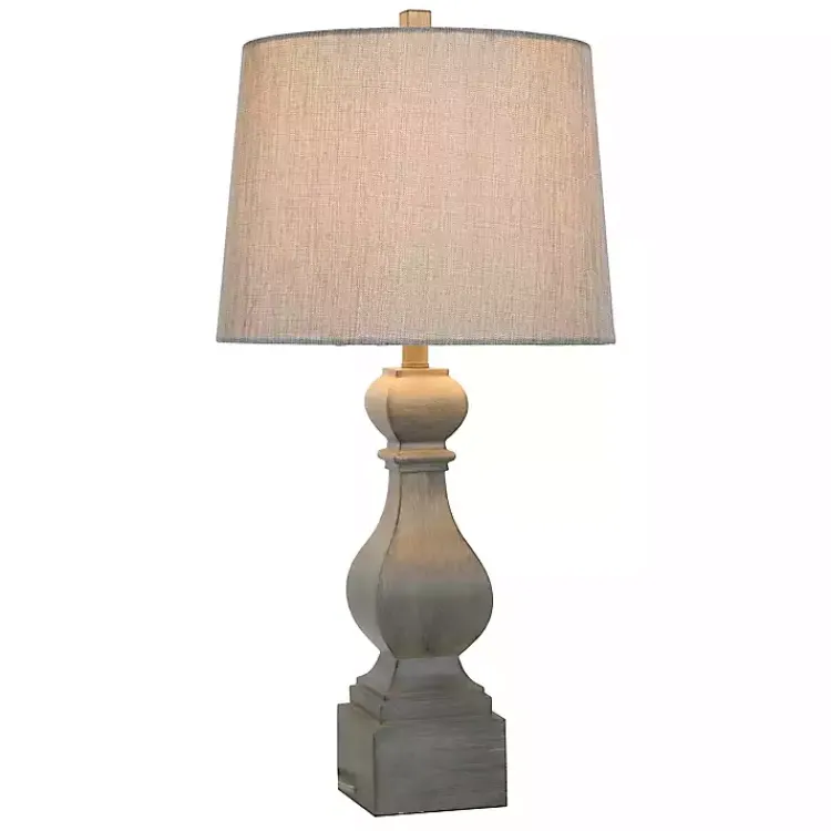 Kirklands Home Table Lamps|Distressed Traditional Baluster Table Lamp Gray