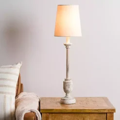 Kirklands Home Buffet Lamps|Distressed Ivory Classic Buffet Lamp Tan