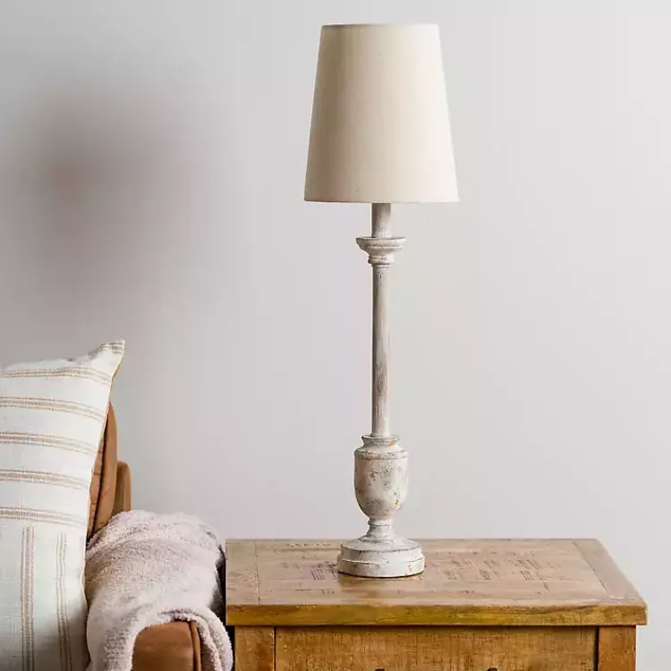 Kirklands Home Buffet Lamps|Distressed Ivory Classic Buffet Lamp Tan