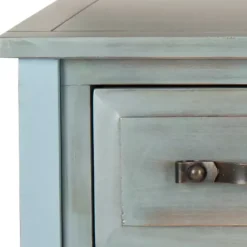 Kirklands Home Console Tables|Distressed Light 3-Drawer Console Table Blue