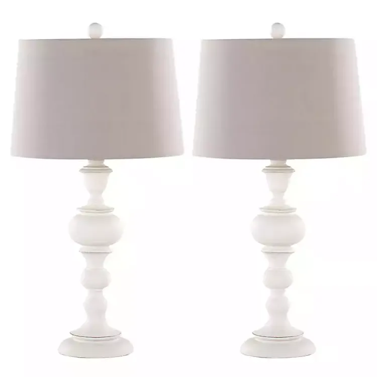 Kirklands Home Table Lamps|Distressed Off-White Morocco Table Lamps, Set of 2 Gray