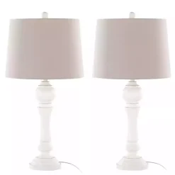 Kirklands Home Table Lamps|Distressed Off- Wilton Table Lamps, Set of 2 White