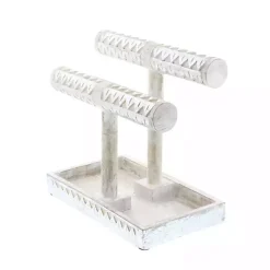 Outlet Distressed Wood Jewelry Stand Decorative Accents