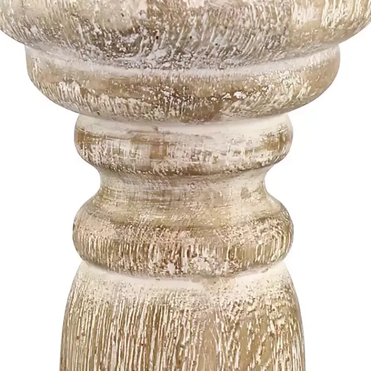 Outlet Distressed Turned Wood Candle Holder, 8 in. Candle Holders