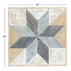 Kirklands Home Wall Plaques|Distressed White and Blue Farm Star Wall Plaque