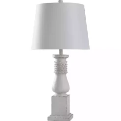 Kirklands Home Table Lamps|Distressed Asher Table Lamp White