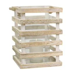 Discount Distressed White Beach House Lantern Lanterns