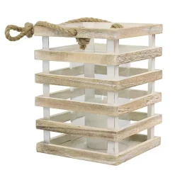 Discount Distressed White Beach House Lantern Lanterns