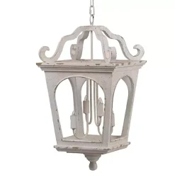 Kirklands Home Chandeliers & Pendant Lighting|Distressed Carriage Pendant Light White
