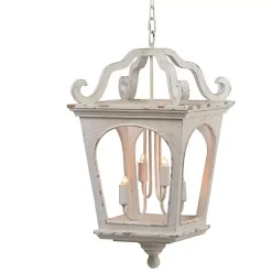 Kirklands Home Chandeliers & Pendant Lighting|Distressed Carriage Pendant Light White