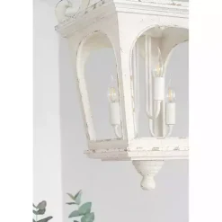 Kirklands Home Chandeliers & Pendant Lighting|Distressed Carriage Pendant Light White