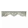 Kirklands Home Shelves|Distressed White Carved Wood Wall Shelf