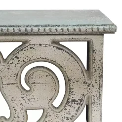 Kirklands Home Shelves|Distressed White Carved Wood Wall Shelf