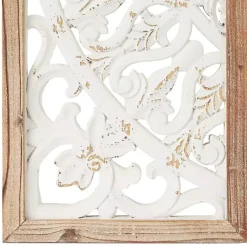 Kirklands Home Wall Plaques|Distressed White Floral Wall Plaques, Set of 3